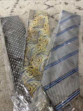 NWT Paisley and Striped Neck Tie Set of Three by DeSantis Collection